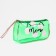 Cosmetic bag with a handle, a green color