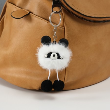 Fluffy on the ring "Panda Modnik" white 9x6x6 cm