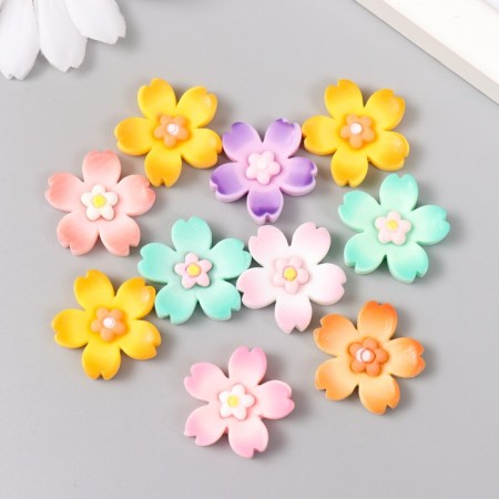 Decor for creativity plastic "forget -me -nots" matte mix 2.3x2.3 cm