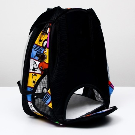 A backpack for carrying cats and dogs "eyes", transparent, 31 x 28 x 42 cm-4