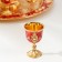 Set of wine jug, 6 glasses and tray "Türkiye. Medallion and patterns" red with gold