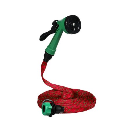 Rubber olive ripe hose, 12 mm (1/2 "), 15 m, in a textile braid, with a watering gun, color mix, Greengo-1