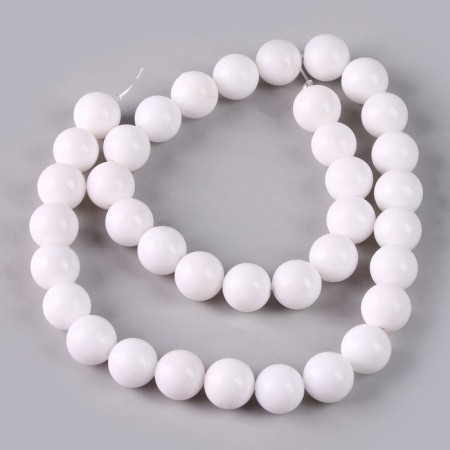 Beads made of natural stone "White Agat" set 36 pcs., Size 1 pc. - 10 mm-4