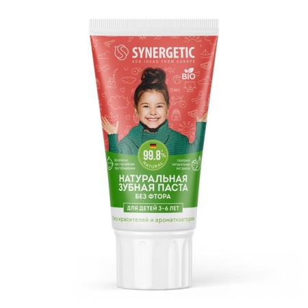 Synergetic children's paste, strawberry and banana, from 3 to 6 years red, 50 g-3
