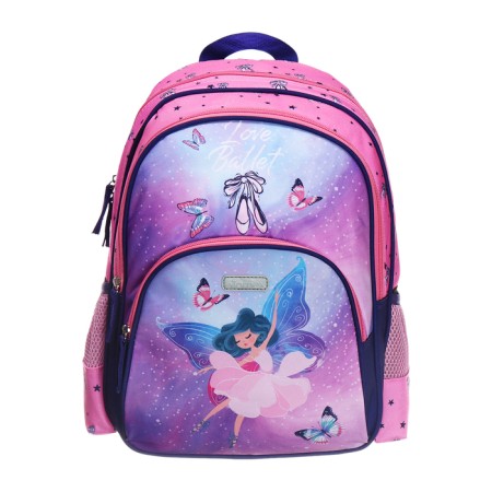 School backpack 38 x 27 x 17, ergonomic back, Devente Attomex Basic, Ballet, Pink 70334440-2