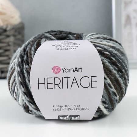 Yeritage yarn 75% acrylic, 25% wool 125m/50g (330 gray-black and white)