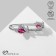 Pin "flowers" orchids, 6.5 cm, white-pink color in silver