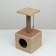 Animal house, with a clawe and shelf, jute, 32 x 32 x 64, beige