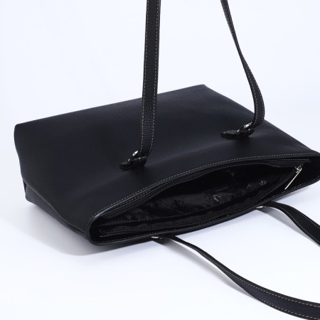 L-Craft tout bag with lightning, external pocket, black color-4