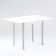 LOMBER table 790 (1180) x590x750, gray/white metallic