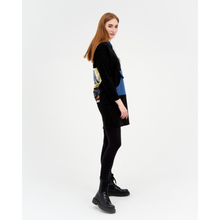 Feminine sweatshirt, black color/indigo size 46-2