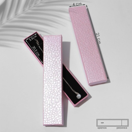 Gift box for a bracelet/chain/clock "Animal print" Simple, 21 × 4, pink color