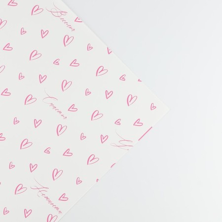 Palette packaging for flowers "with love", matte, heart, white, 57 x 57 cm-3