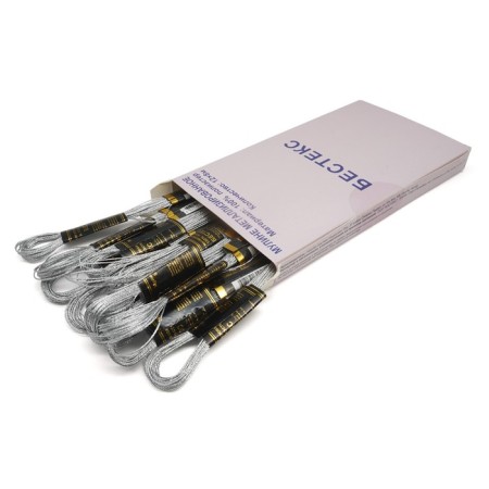 Bestex muline threads metallized, 8 m, e168 silver, 12 pcs. packaged-2