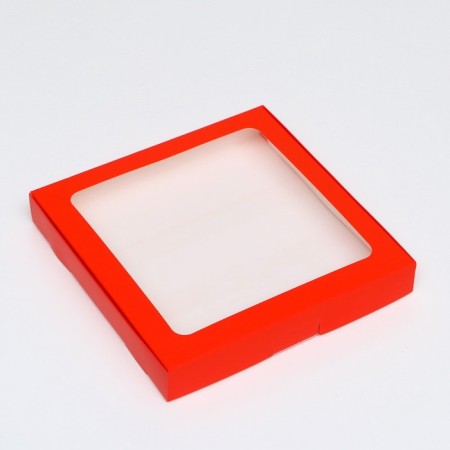 Self -assembly box with a red window, 21 x 21 x 3 cm-1