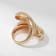 Ring metal "Trend" triple wave, color gold, size 16