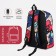 School backpack from textiles on a zipper, 3 pockets, red/blue color