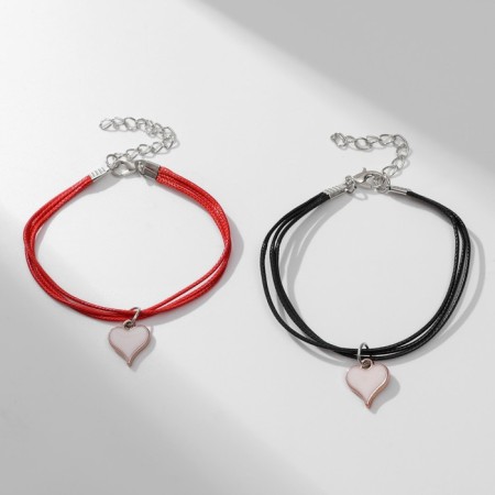 Bracelets "Demetrons" Heart, black-red color, l = 17 cm-1