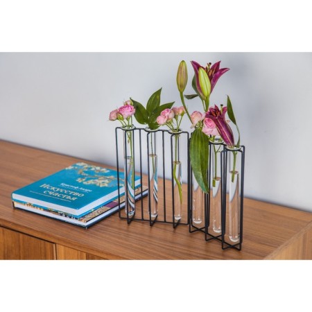 Flower glass holder, 32 × 5.5 × 21.5 cm, transparent color
