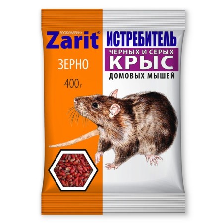 Grain bait "Zarit" Fighter Zookumarin+, from rats and mice, 400 g
