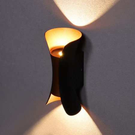 Facade lamp "Elegant", FSD-090, 6 W, 3000K, IP65, 220 V, metal, black and golden 1008543-5