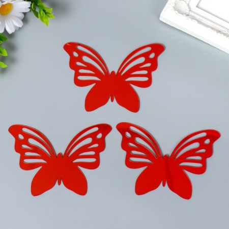 Interior mirror sticker "Openwork" set 3 pcs red 11x7.5 cm