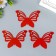 Interior mirror sticker "Openwork" set 3 pcs red 11x7.5 cm
