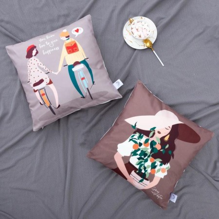 Pillowcase Decorative Ethel "Spring Inspiration" 40x40 cm, 100% p/e, velor-1