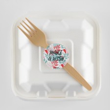 A set for a bento-trap with a fork, confectionery packaging “Make a desire”, 15.4 x 15.2 x 8.8 cm