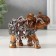 Souvenir Polystone "Bronze Elephant in Silver Popone with Mirrors" 9.5x5x7 cm