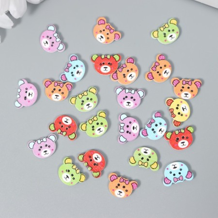 A set of buttons of decorative wood "cubs" (set 25 pcs) 1x1.5 cm