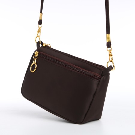 Bag Women's Cross-Bodi with a zipper, brown color-1