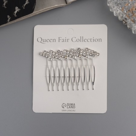 Hair crest "Medea" strip diagonal, 6 × 4.5 cm, silver-2