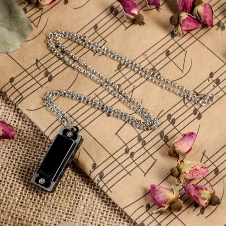 Music Life 4 Harly Harly, 8 tones, 3.5x1.5x1cm, chain 28cm, black-2