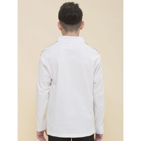 Polo for a boy with a long sleeve Pelican, height 134 cm, milk color-3