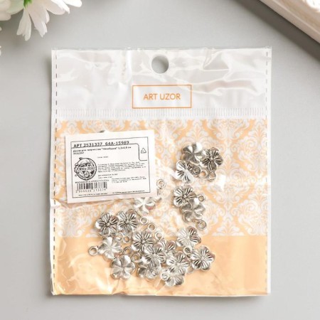 Decor for creativity Metal "forget -me -not" silver 1.2x0.8 cm-1