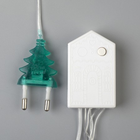 Garland “thread” 5 m, IP20, transparent thread, 50 LED, green glow, 8 modes, 220 V-3