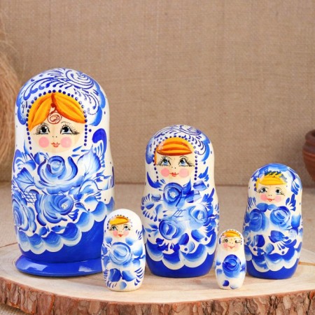 Doll "gzhel", blue dress, 5 puppet, 18 cm-6