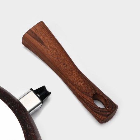 Granit Ultra Red, D = 26 cm pan, removable handle, glass cover, anti -stick coating, brown color-5