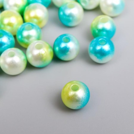 Beads for creativity plastic "Green gradient" set 20 g, D = 0.8 cm, Mix of holes/without-1