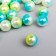 Beads for creativity plastic "Green gradient" set 20 g, D = 0.8 cm, Mix of holes/without