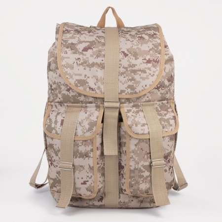 Tourist backpack, 55 liters, cord department, 3 outer pockets, ZFTS, beige color-2