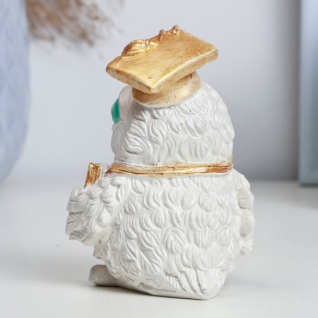 Figure "Owl with diploma" Pearl, 8.5x5cm-2