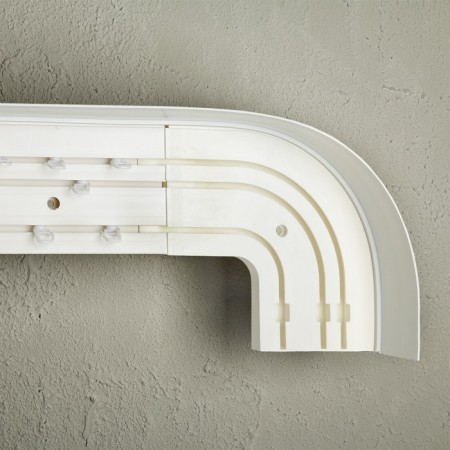 Three -cereal cornice "Ultracompact. Grace gold ", 320 cm, with a decorative bar 7 cm, white color-2
