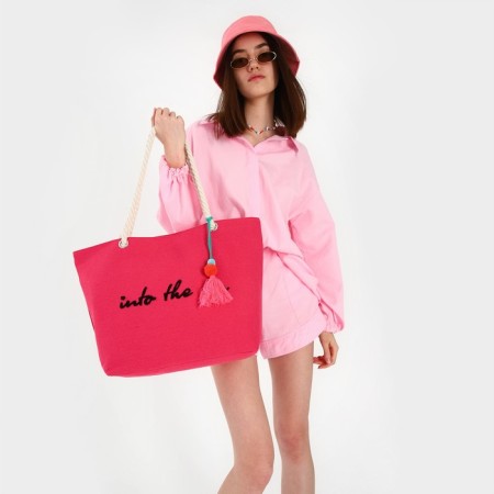 Bag Women's Beach Into the Sea, 50x34.5x14 cm, pink color-5