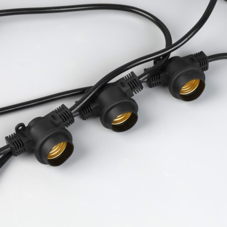 Girlyanda "Bels Light" 10 m, IP65, UMS, 2W, dark thread, step 40 cm, E27 (without lamps), 220 V-3