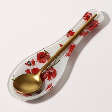 Glass stand under a spoonful of the share "Red poppies", 23.5 × 8.3 × 1.5 cm-7
