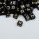 Beads for creativity plastic "English letters on a cube" Black-gold set 20 grams 0.6x0.6 cm 5194