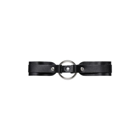 Pecado BDSM chocker, with rounded corners, genuine leather, black-1