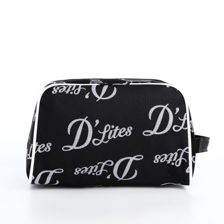 Cosmetic bag with lightning, black color-1